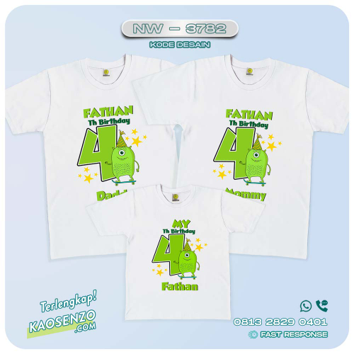 Baju Kaos Couple Keluarga Monster Cute | Kaos Ultah Anak | Kaos Monster Cute - NW 3782