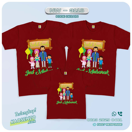 Baju Kaos Couple Keluarga Lebaran | Kaos Family Custom | Kaos Lebaran - NW 3118