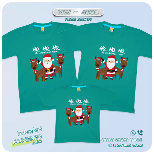 Baju Kaos Couple Keluarga Natal | Kaos Family Custom Christmas | Kaos Natal - NW 4901