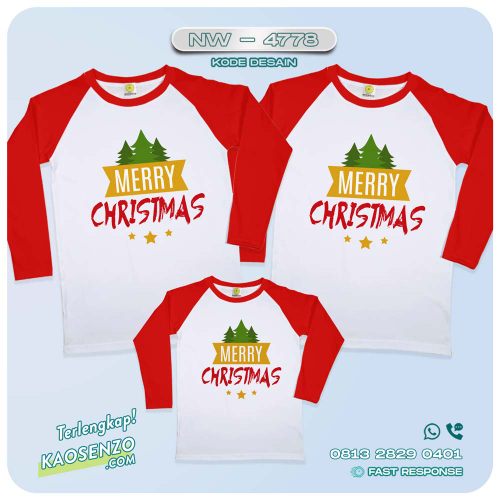 Baju Kaos Couple Keluarga Natal | Kaos Family Custom Christmas | Kaos Natal NW 4778
