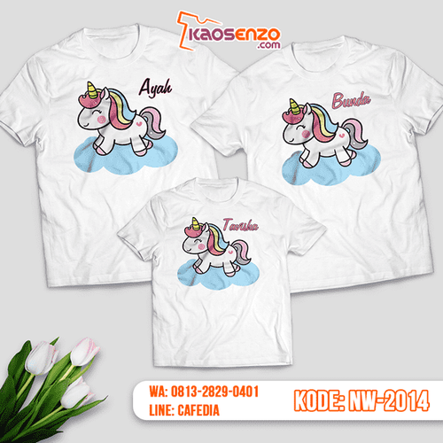Baju Kaos Couple Keluarga Unicorn | Kaos Family Custom | Kaos Unicorn - NW 2014