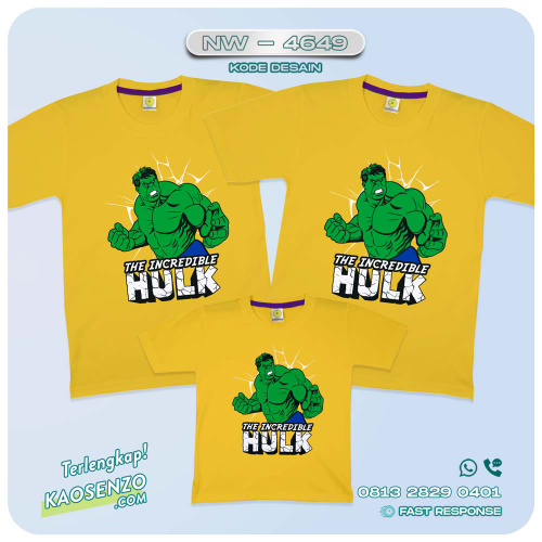 Baju Kaos Couple Keluarga Hulk | Kaos Family Custom | Kaos Hulk - NW 4649
