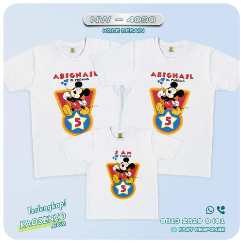 Baju Kaos Couple Keluarga Mickey Minnie Mouse | Kaos Family Custom | Kaos Mickey Minnie Mouse - NW 4090