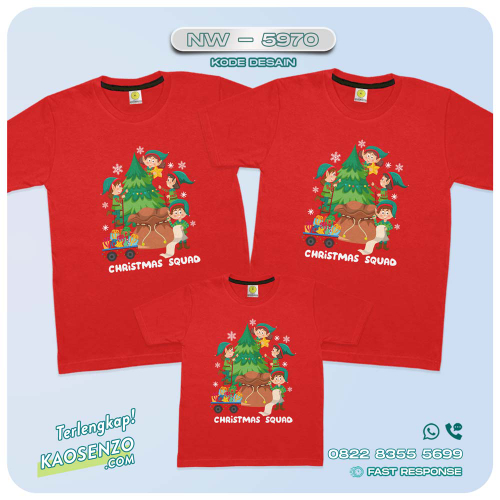 Baju Kaos Couple Keluarga Natal | Kaos Family Custom Christmas | Kaos Natal - NW 5970
