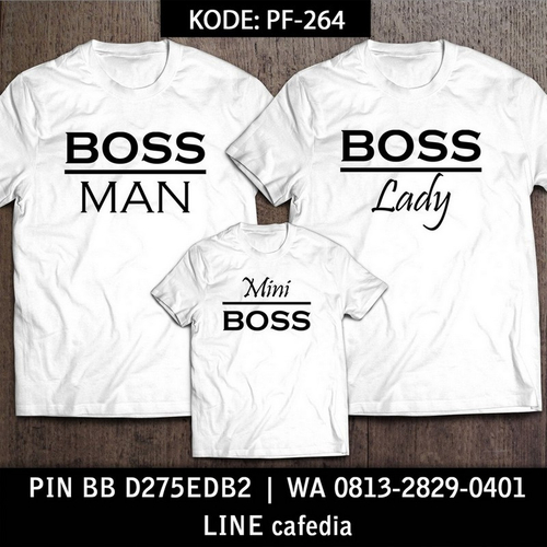 Baju Kaos Couple Keluarga | Kaos Family Custom Boss - PF 264
