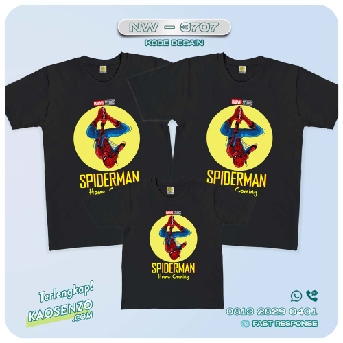 Kaos Couple Keluarga Spiderman | Kaos Ultah Anak | Kaos Spiderman - NW 3707