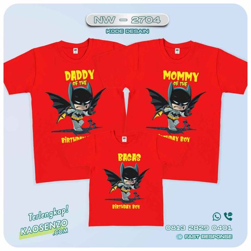 Kaos Couple Keluarga Batman | Kaos Ulang Tahun Anak | Kaos Batman - NW 2704