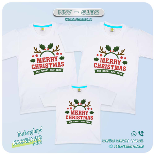 Baju Kaos Couple Keluarga Natal | Kaos Family Custom Christmas | Kaos Natal - NW 5182