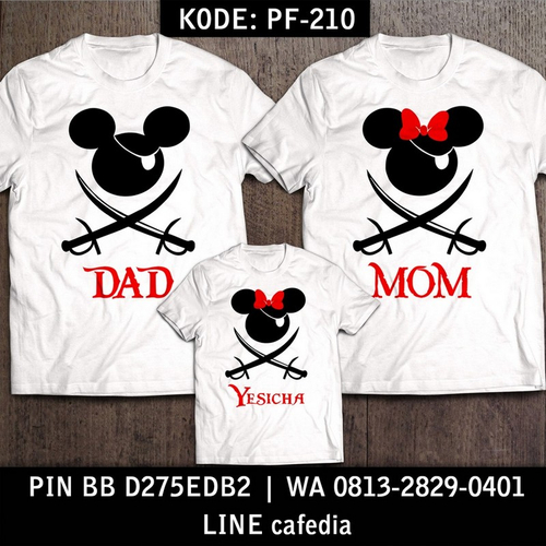 Baju Kaos Couple Keluarga | Kaos Family Custom Mickey & Minnie Mouse - PF 210
