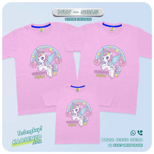 Baju Kaos Couple Keluarga Unicorn | Kaos Ultah Anak | Kaos Family Custom | Kaos Unicorn - NW 5815