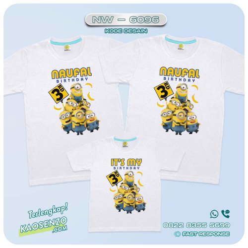 Baju Kaos Couple Keluarga Minion | Kaos Family Custom | Kaos Minion - NW 6096