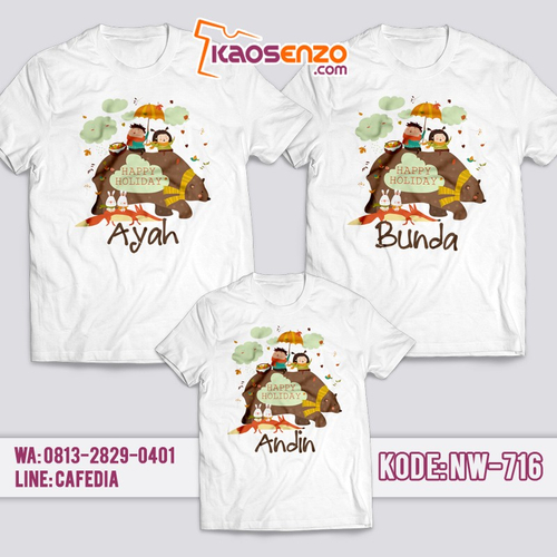 Baju Kaos Couple Keluarga | Kaos Family Custom Zoo & Animal - NW 716