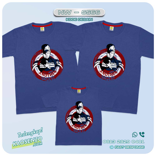 Baju Kaos Couple Keluarga Captain America | Kaos Family Custom | Kaos Captain America - NW 5566
