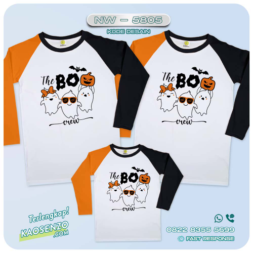 Baju Kaos Couple Keluarga Helloween | Kaos Ultah Anak Custom | Kaos Halloween - NW 5805