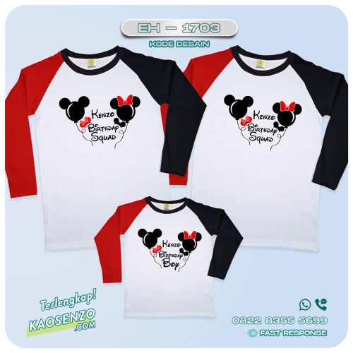 Baju Kaos Couple Keluarga | Kaos Family Custom Mickey Mouse | Kaos Motif Mickey Mouse - EH - 1703