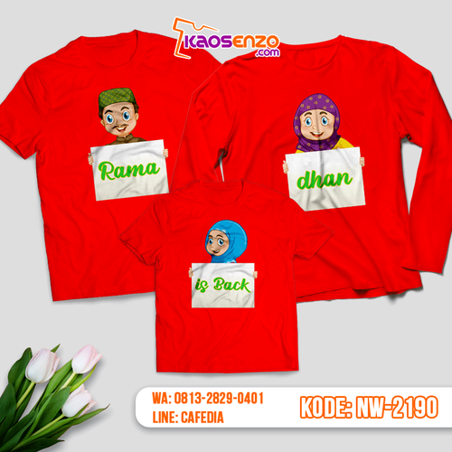 Baju Kaos Couple Keluarga Islami | Kaos Family Custom | Lebaran - NW 2190