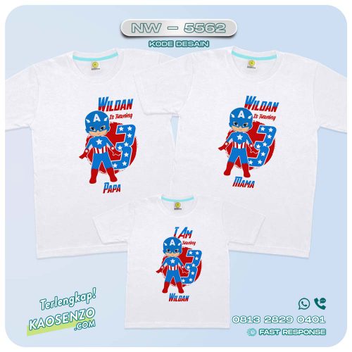 Baju Kaos Couple Keluarga Captain America | Kaos Family Custom | Kaos Captain America - NW 5562