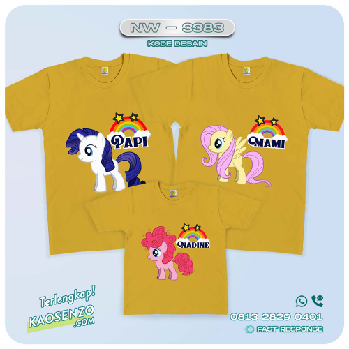 Baju Kaos Couple Keluarga Little Pony | Kaos Family Custom | Kaos Little Pony - NW 3383