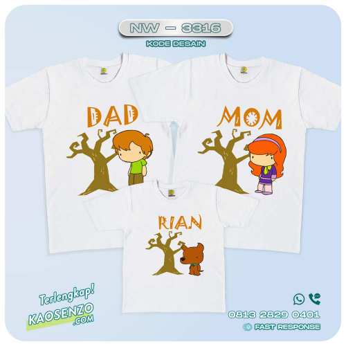Baju Kaos Couple Keluarga Scooby Doo | Kaos Family Custom | Kaos Scooby Doo - NW 3316