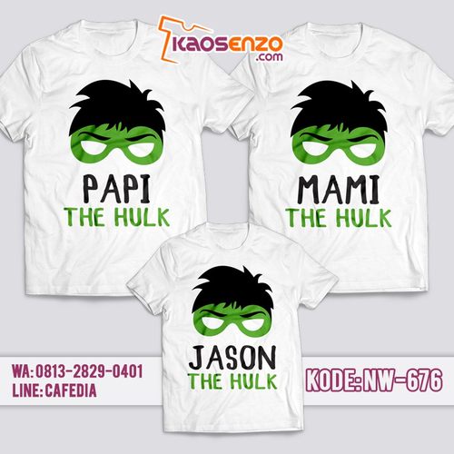 Baju Kaos Couple Keluarga | Kaos Family Custom The Hulk - NW 676