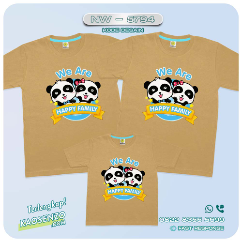 Baju Kaos Couple Keluarga Panda | Kaos Family Custom Baby Bus | Kaos Baby Bus - NW 5794