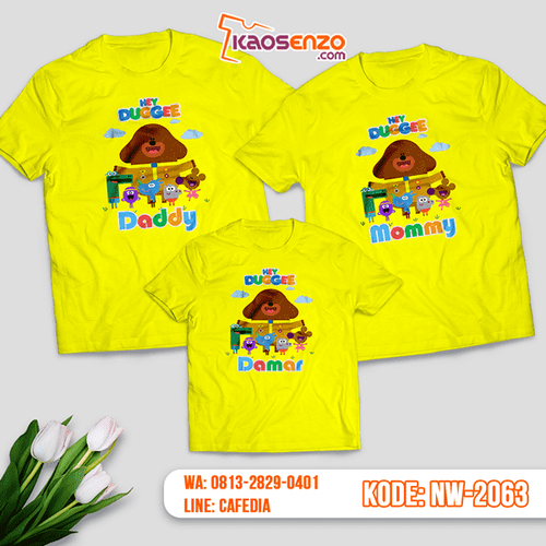 Baju Kaos Couple Keluarga Hey Duggee | Kaos Family Custom | Kaos Hey Duggee - NW 2063