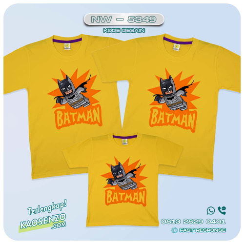 Baju Kaos Couple Keluarga Batman | Kaos Family Custom Batman | Kaos Batman - NW 5349