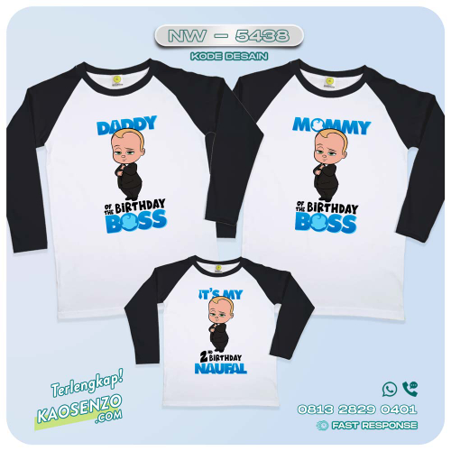 Baju Kaos Couple Keluarga | Kaos Ulang Tahun Anak | Kaos Baby Boss NW - 5438