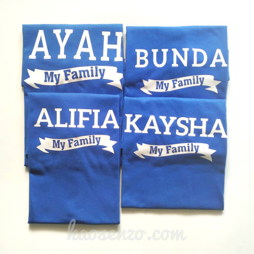 Baju Kaos Keluarga | Anak & Dewasa | Custom Nama | Gratis Ganti Nama/Tulisan