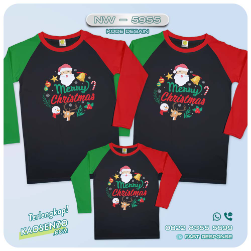 Baju Kaos Couple Keluarga Natal | Kaos Family Custom Christmas | Kaos Natal - NW 5955