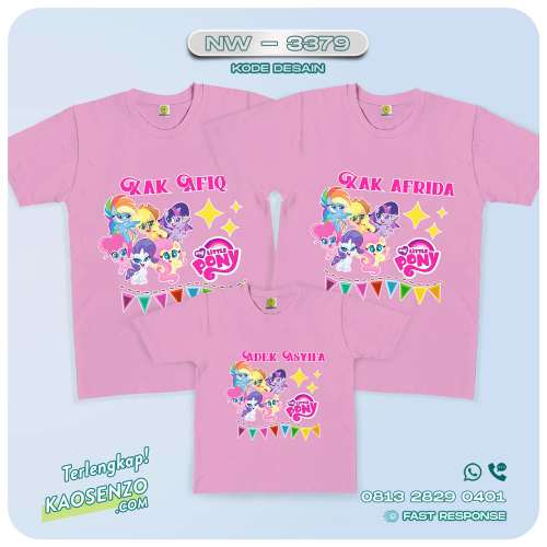 Baju Kaos Couple Keluarga Little Pony | Kaos Family Custom | Kaos Little Pony - NW 3379