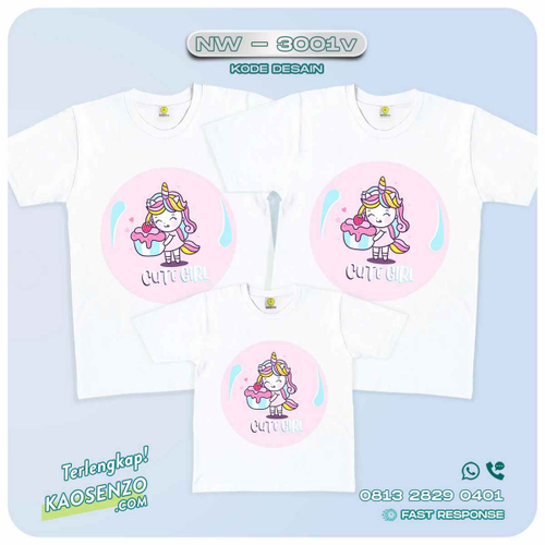 Baju Kaos Couple Keluarga Unicorn | Kaos Family Custom | Kaos Unicorn - NW 3001