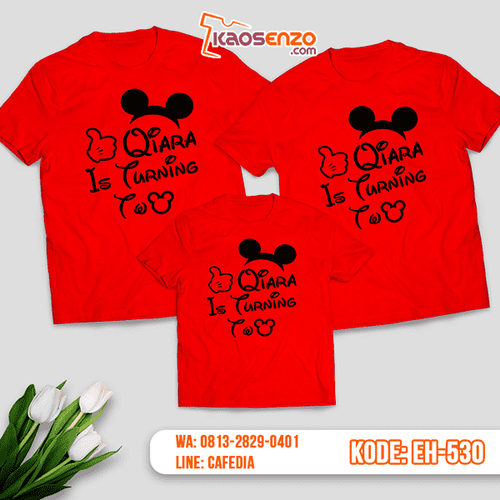 Baju Kaos Couple Keluarga | Kaos Family Custom Mickey Minnie Mouse - EH 530