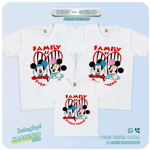 Baju Kaos Couple Keluarga Mickey Minnie Mouse | Kaos Family Custom | Kaos Mickey Minnie Mouse - NW 3610
