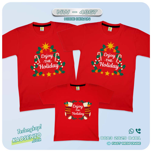 Baju Kaos Couple Keluarga Natal | Kaos Family Custom Christmas | Kaos Natal - NW 4867