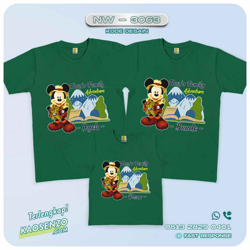 Baju Kaos Couple Keluarga Mickey Minnie Mouse | Kaos Family Custom | Kaos Mickey Minnie Mouse - NW 3063