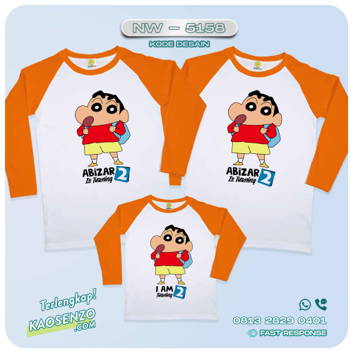 Baju Kaos Couple Keluarga Shincan | Kaos Family Custom | Kaos Shincan - NW 5158
