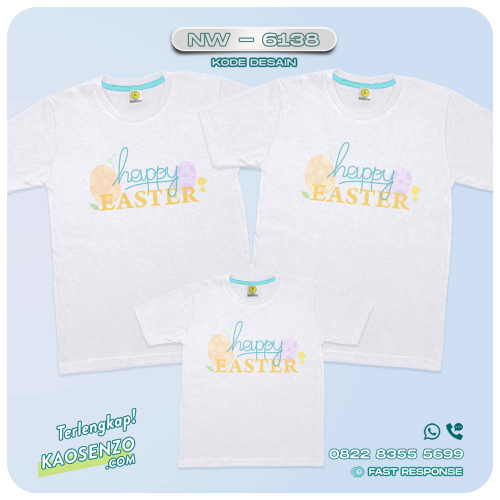 Baju Kaos Couple Keluarga Easter | Kaos Tema Paskah | Kaos Family Custom | Kaos Easter - NW 6138