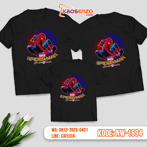 Baju Kaos Couple Keluarga Spiderman | Kaos Family Custom | Kaos Spiderman - NW 1694