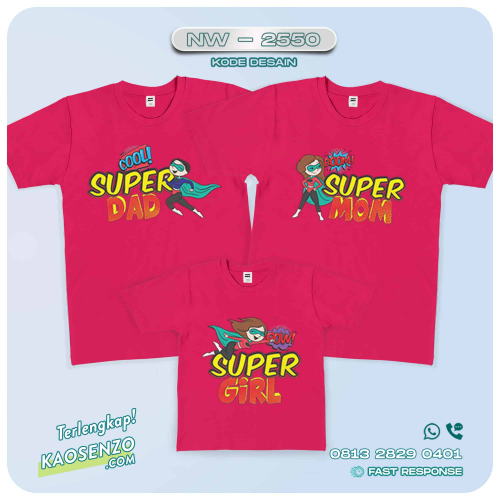 Baju Kaos Couple Keluarga superhero| Kaos Family Custom | Kaos Superhero - NW 2550