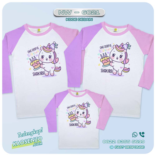 Baju Kaos Couple Keluarga Unicorn | Kaos Ultah Anak | Kaos Family Custom | Kaos Unicorn - NW 6021