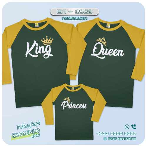 Baju Kaos Couple Keluarga | Kaos Couple Family Custom King Queen | Kaos Motif Crown - EH 1883