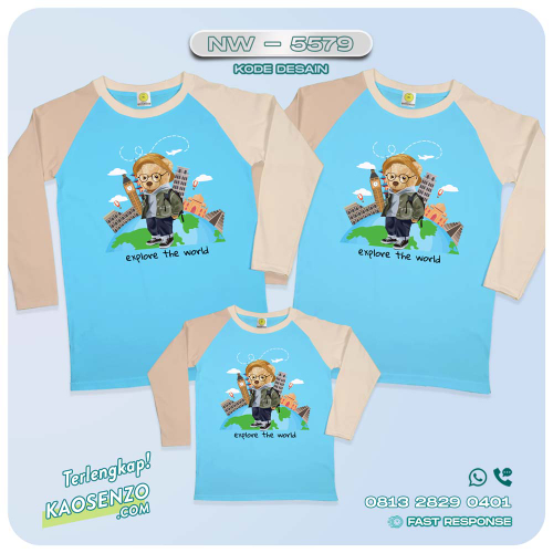 Baju Kaos Couple Keluarga Bear | Kaos Family Custom Bear | Kaos Beruang - NW 5579