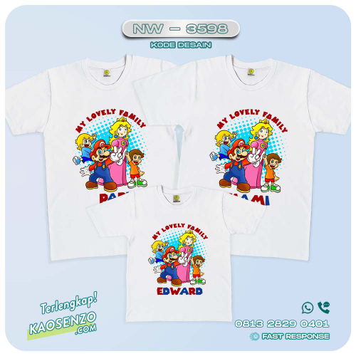 Kaos Couple Keluarga | Kaos Ulang Tahun Anak Super Mario - NW 3598