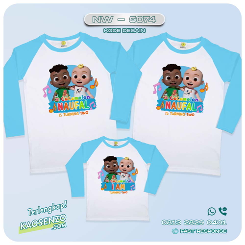 Baju Kaos Couple Keluarga Cocomelon | Kaos Ultah Anak | Kaos Cocomelon - NW 5074