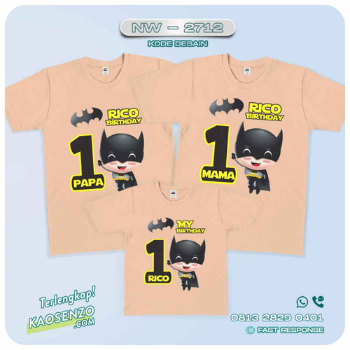 Kaos Couple Keluarga Batman | Kaos Ulang Tahun Anak | Kaos Batman - NW 2712