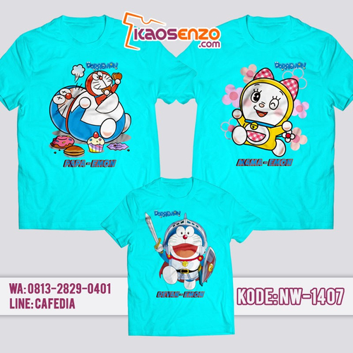 Baju Kaos Couple Keluarga Doraemon | Kaos Family Custom | Kaos Doraemon - NW 1407