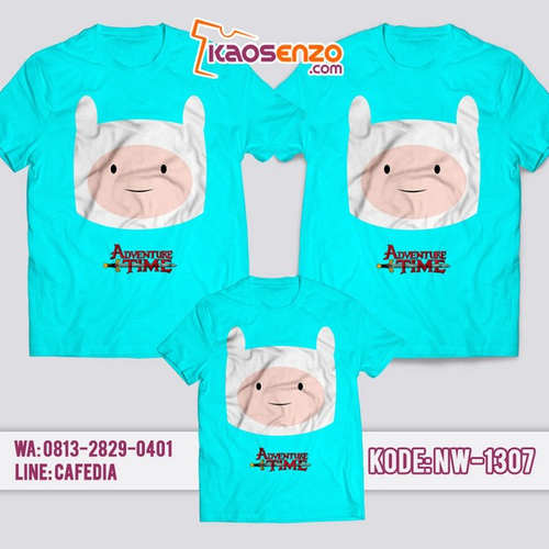 Baju Kaos Couple Keluarga Adventure Time | Kaos Family Custom | Kaos Adventure Time - NW 1307