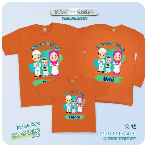 Baju Kaos Couple Keluarga Lebaran | Kaos Family Custom | Kaos Lebaran - NW 3214
