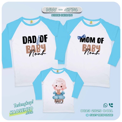 Baju Kaos Couple Keluarga Cute Baby | Kaos Family Custom | Kaos Ulang Tahun | Kaos Cute Baby NW 4774